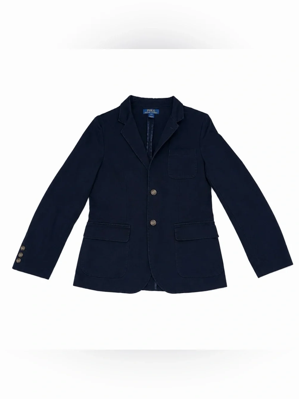 Polo Ralph Lauren Boys Navy Blazer 14-16 Cotton Academia Sport Coat Preppy